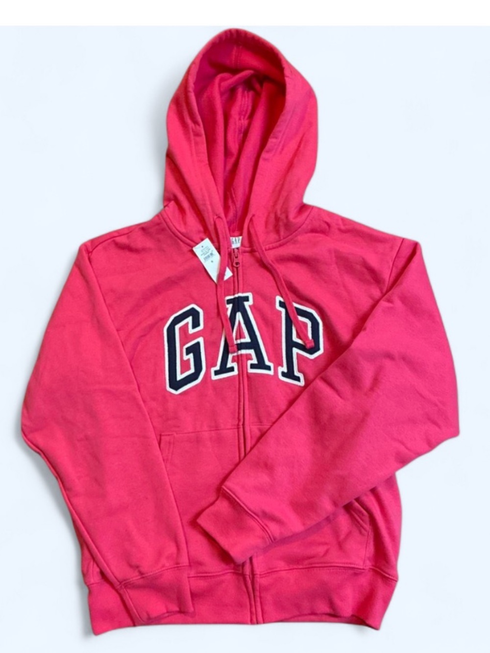 GAP Hot Pink Zip-Up Hoodie with Navy Logo
